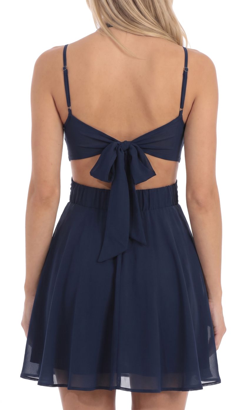 Product image for Cutout Fit and Flare Dress in Navy