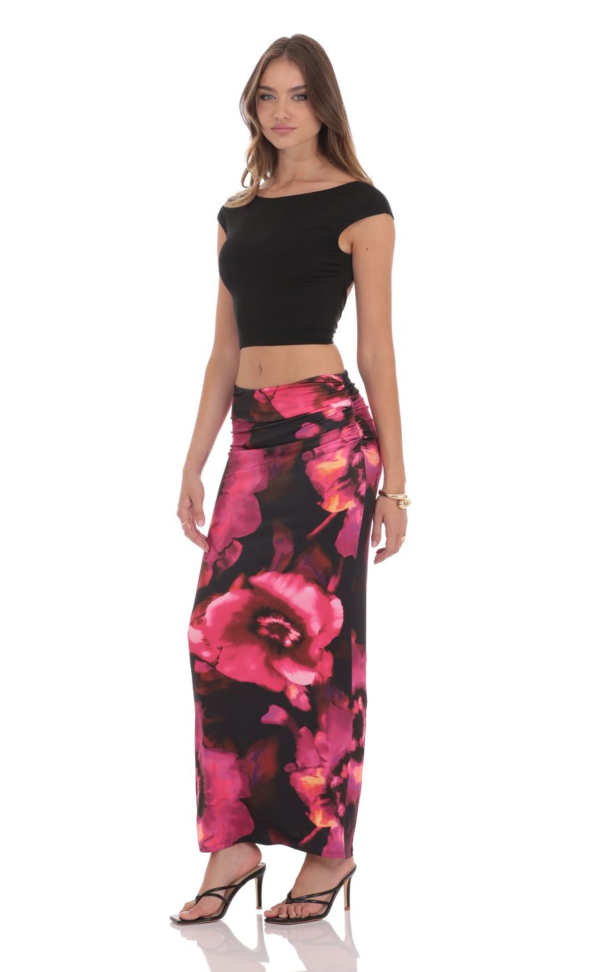Picture Floral Maxi Skirt in Pink. Source: https://media-img.lucyinthesky.com/data/product-media/850xAUTO/1ade43d9-8d01-44d4-ac11-ba6b84d6feb4.jpg