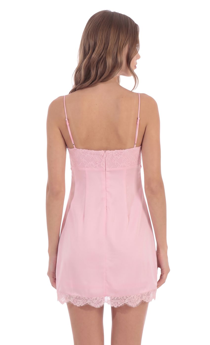 Product image for Lace Bust Mini Dress in Pink