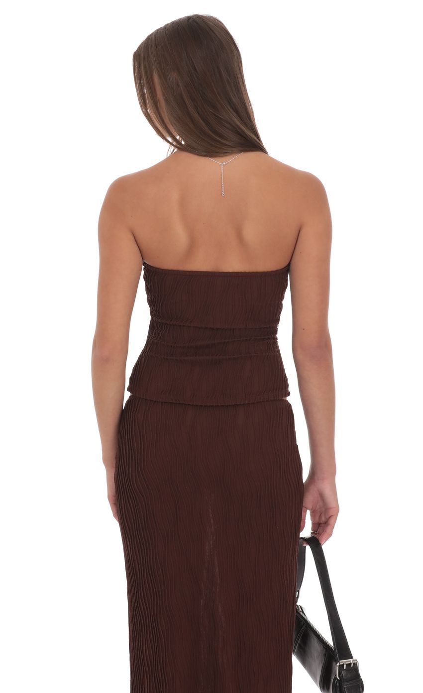 Изображение товара для Фактурный топ-бюстье коричневого цвета