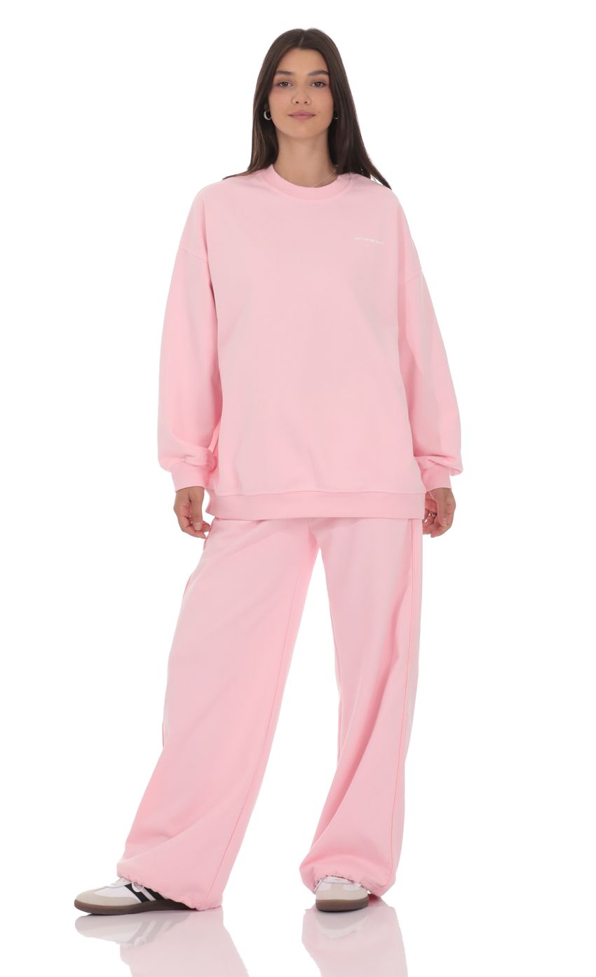 Product image for Lucy Oversized Crewneck in Pink