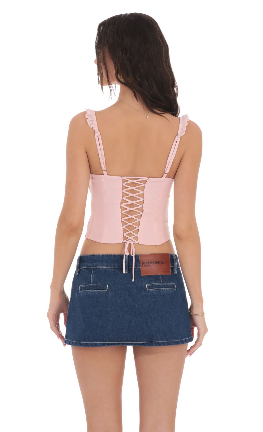 Picture Denim Mini Skort in Blue. Source: https://media-img.lucyinthesky.com/data/product-media/850xAUTO/1c0cd1a2-ee2d-4c6e-a8b5-67bb58531979.jpg
