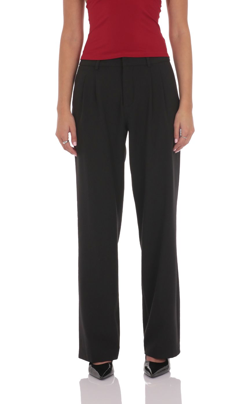 Изображение товара для Прямые брюки c защипами в чёрном цвете