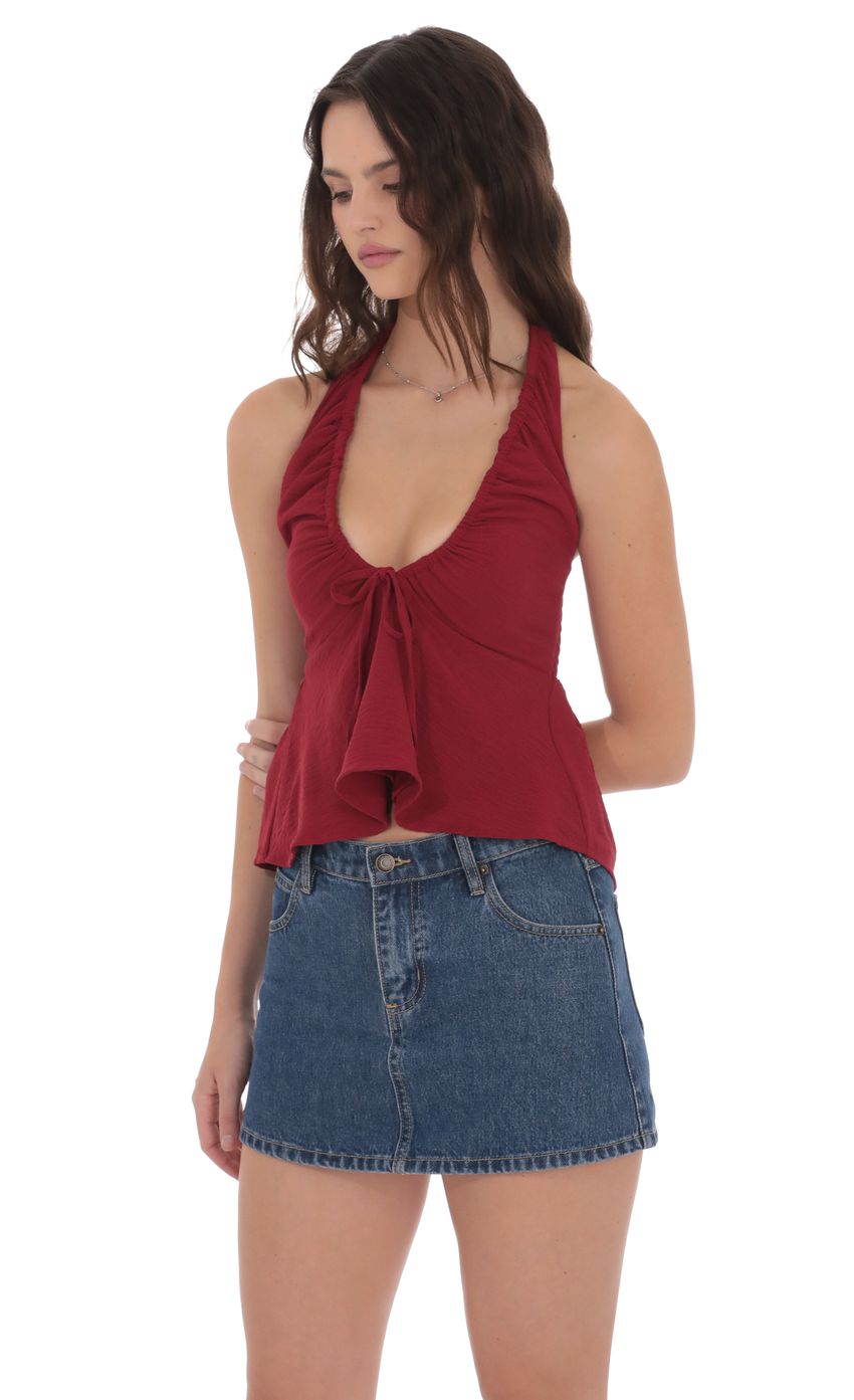 Product image for Scrunch Halter Top in Red