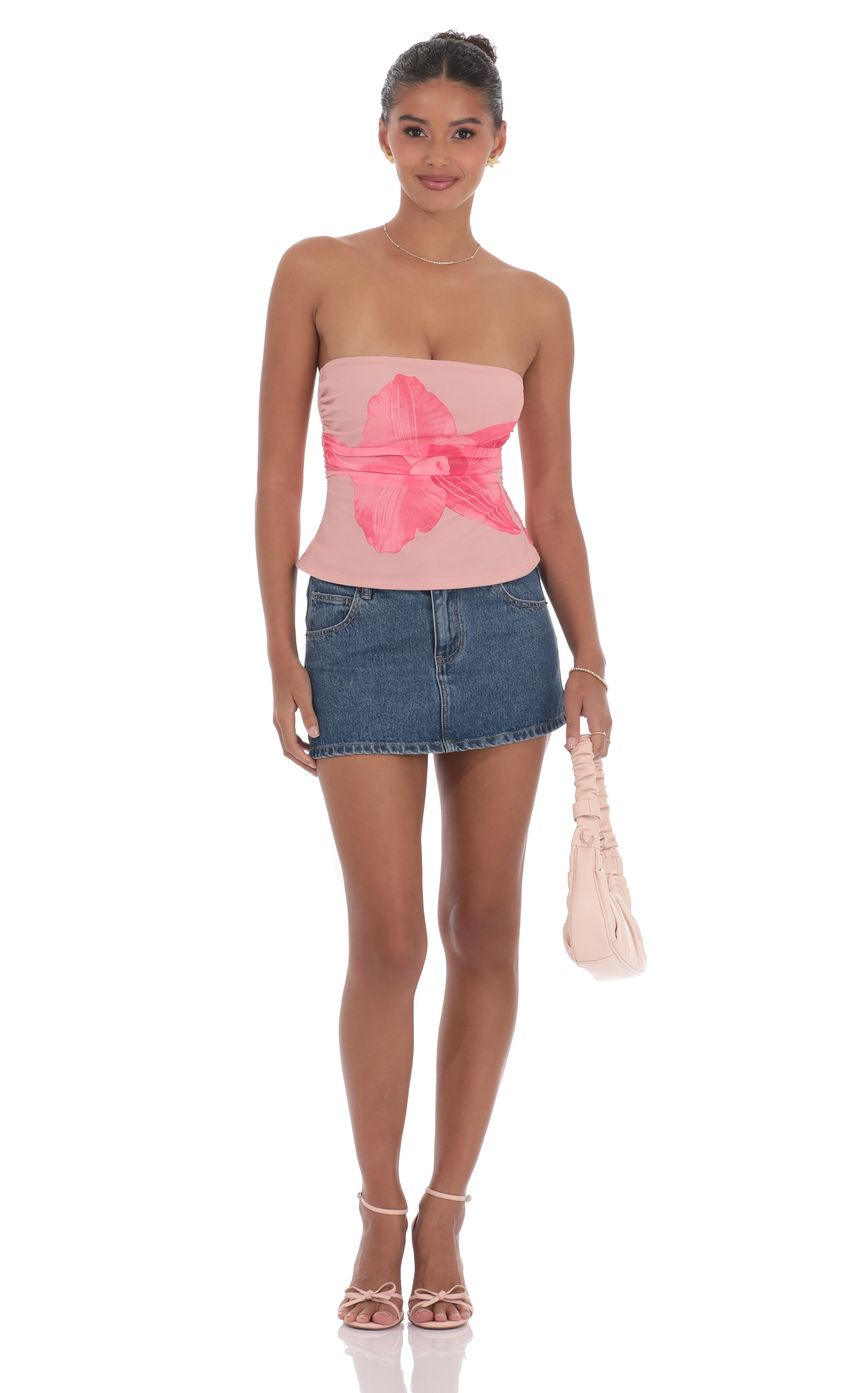 Picture Mesh Floral Ruched Tube Top in Blush Pink. Source: https://media-img.lucyinthesky.com/data/product-media/850xAUTO/1cf5f10b-d957-4bda-966e-83f5c47fe12c.jpg