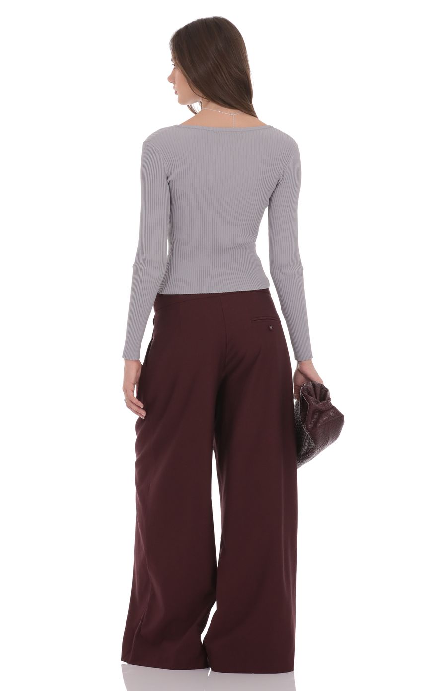 Product image for Pleated Baggy Trousers in Burgundy