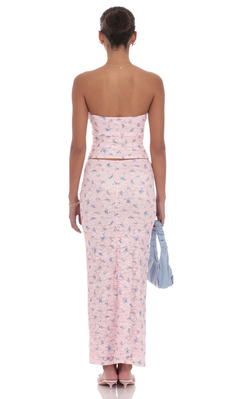 Picture Strapless Floral Lace Two Piece Set in Pink. Source: https://media-img.lucyinthesky.com/data/product-media/850xAUTO/1eb006fd-fe3e-4c18-ac05-bfe26bbbcc2d.jpg