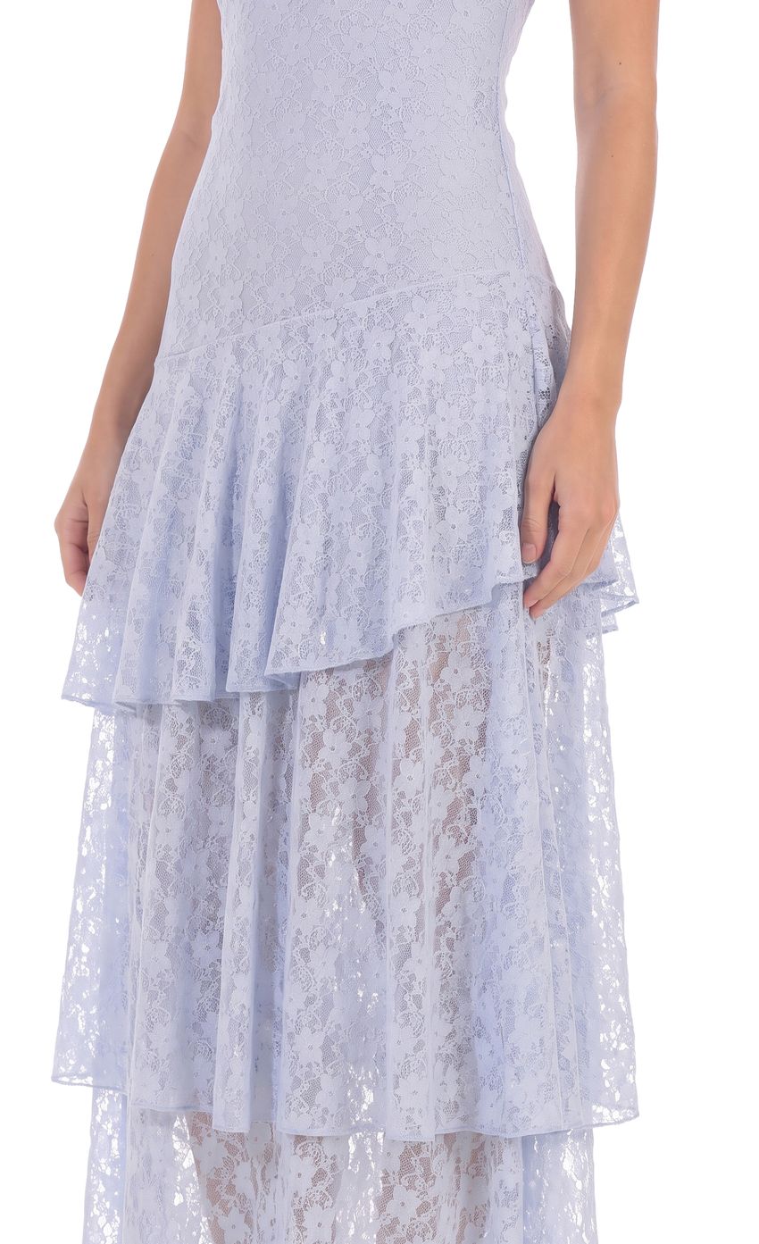 Product image for Sweetheart Neckline Tiered Ruffle Skirt Maxi Dress
