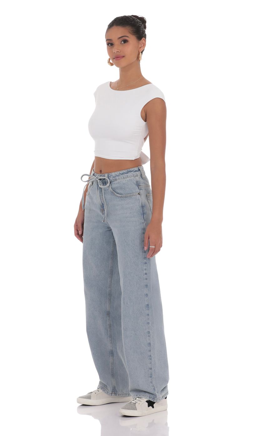 Picture Drawstring Denim Jeans in Blue. Source: https://media-img.lucyinthesky.com/data/product-media/850xAUTO/20c827b2-6643-4b47-89b5-861f6d5714ee.jpg