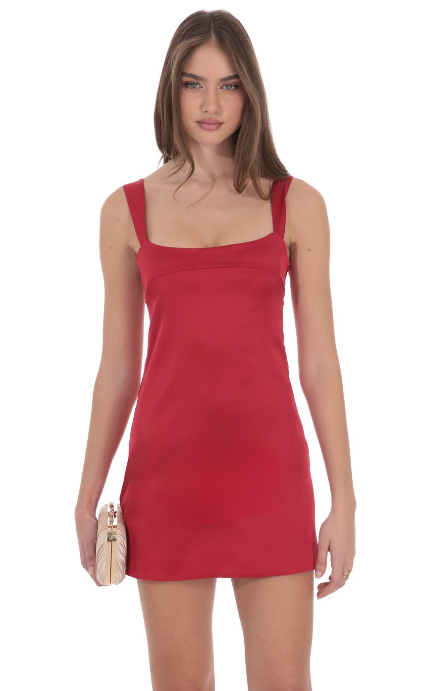 Product image for Satin Shift Dress in Red
