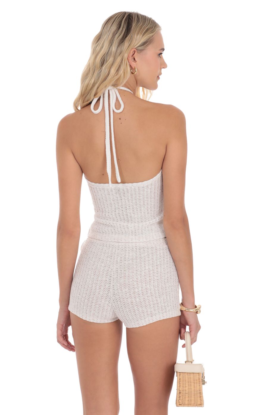 Picture Crochet Rosette Shorts in White. Source: https://media-img.lucyinthesky.com/data/product-media/850xAUTO/22862362-dc33-4714-b928-dd7111f709cf.jpg