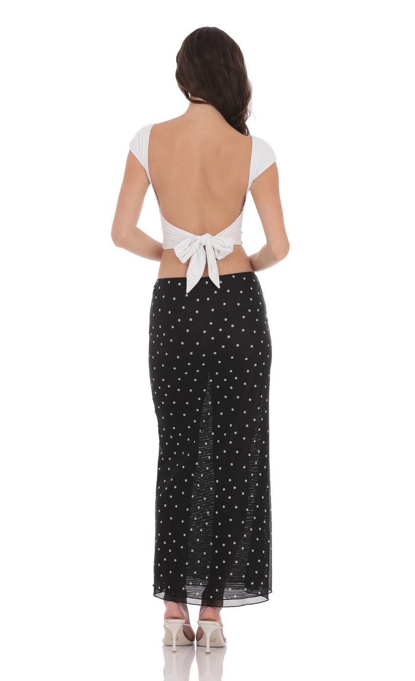 Product image for Mesh Polka Dot Skirt in Black