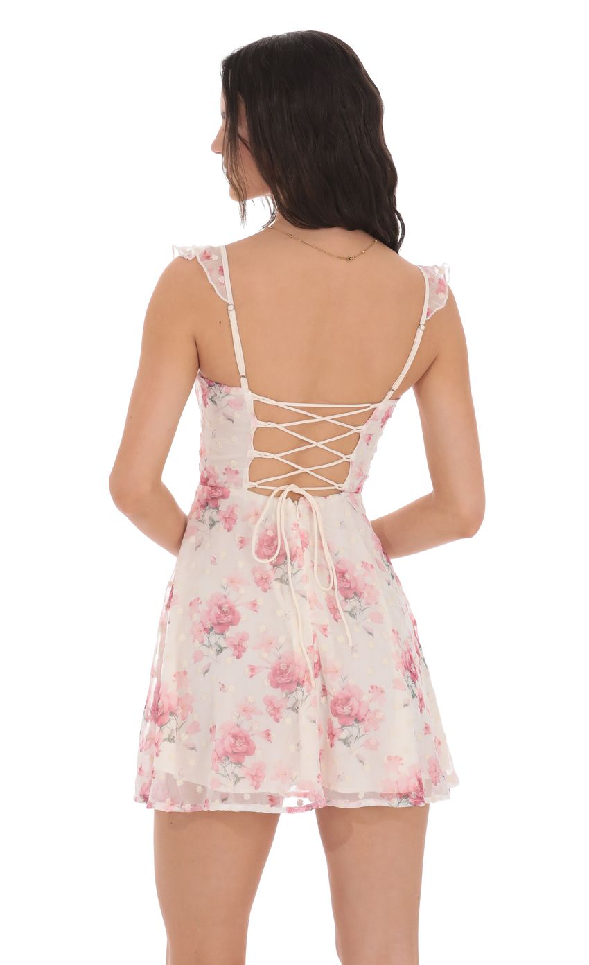 Picture Floral Ruffle Strap A-Line Dress in White. Source: https://media-img.lucyinthesky.com/data/product-media/850xAUTO/2404a8c0-4703-4dce-9ad5-c29ff12e4061.jpg