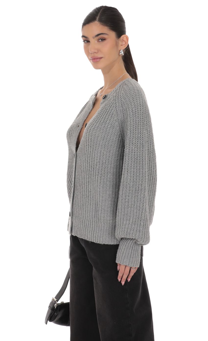 Product image for Braid Cable Knit Cardigan in Gray