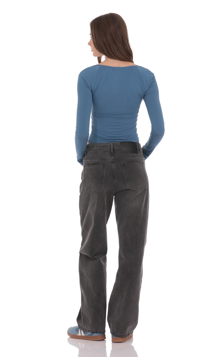 Изображение товара для Джинсы на кулиске из тёмно-серого денима