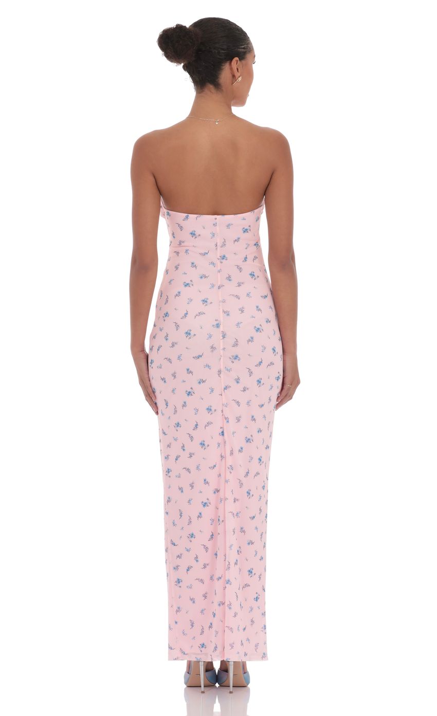 Picture Mesh Floral Strapless Cutout Maxi Dress in Pink. Source: https://media-img.lucyinthesky.com/data/product-media/850xAUTO/258f25af-f205-4dee-bfac-6e2345fce5ed.jpg
