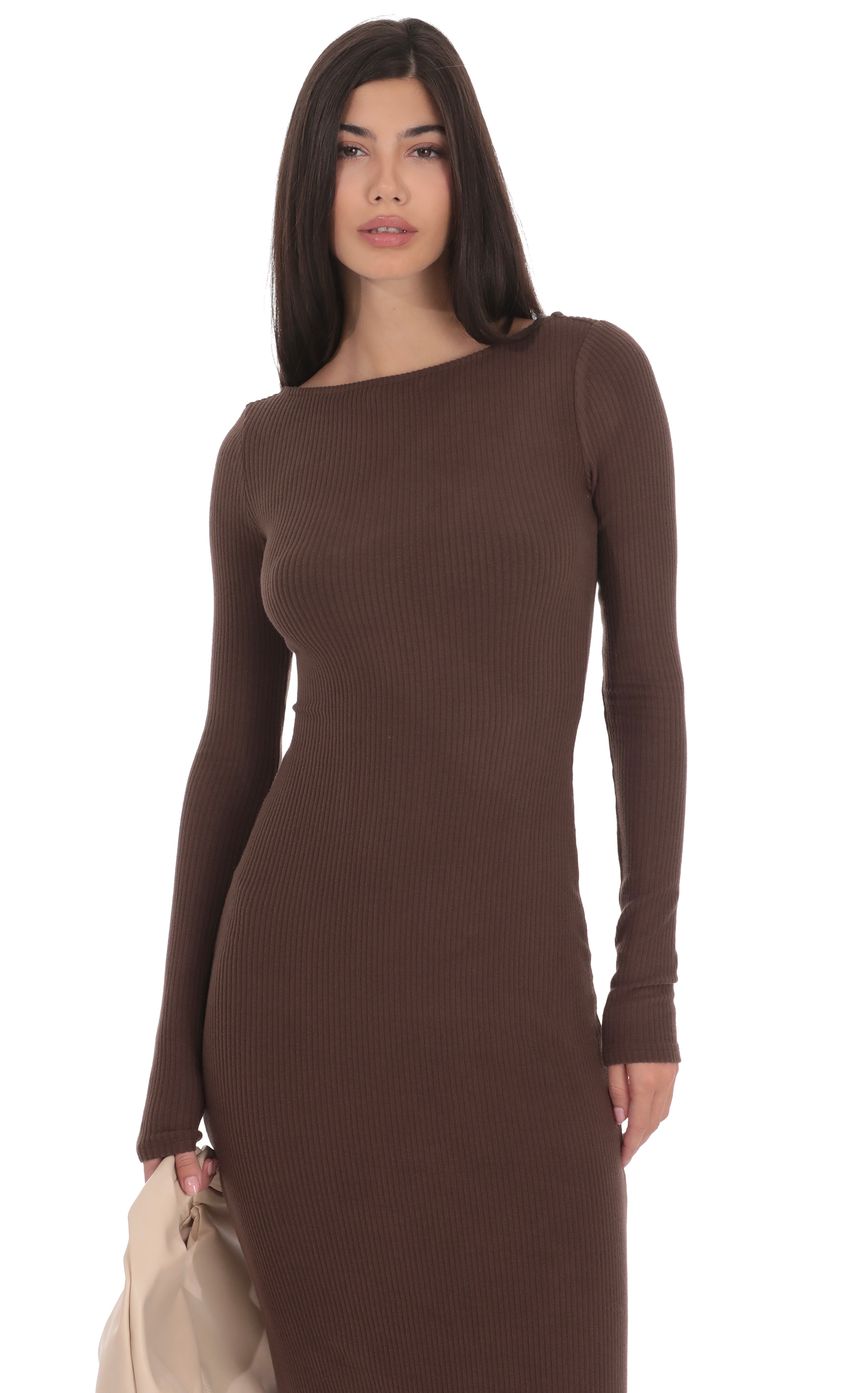 Изображение товара для Платье-макси с открытой спиной и фактурной вязкой