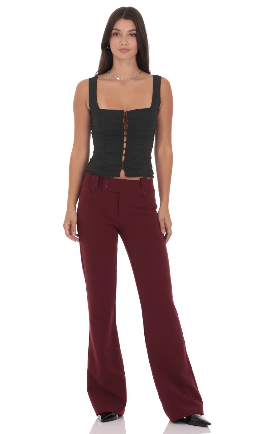 Изображение товара для Чёрный топ с драпировкой и пуговицами