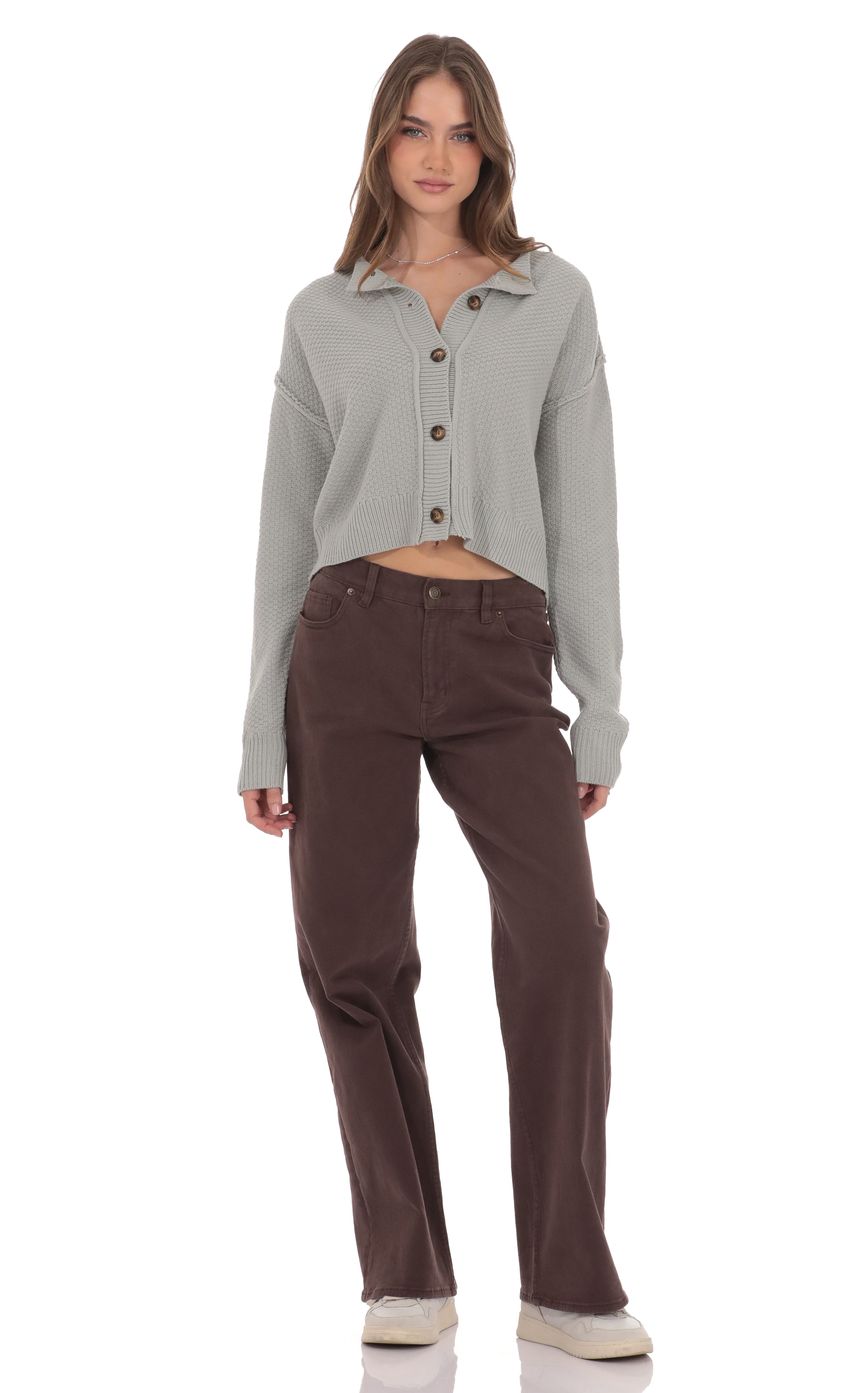 Product image for Cable Knit Cardigan in Gray