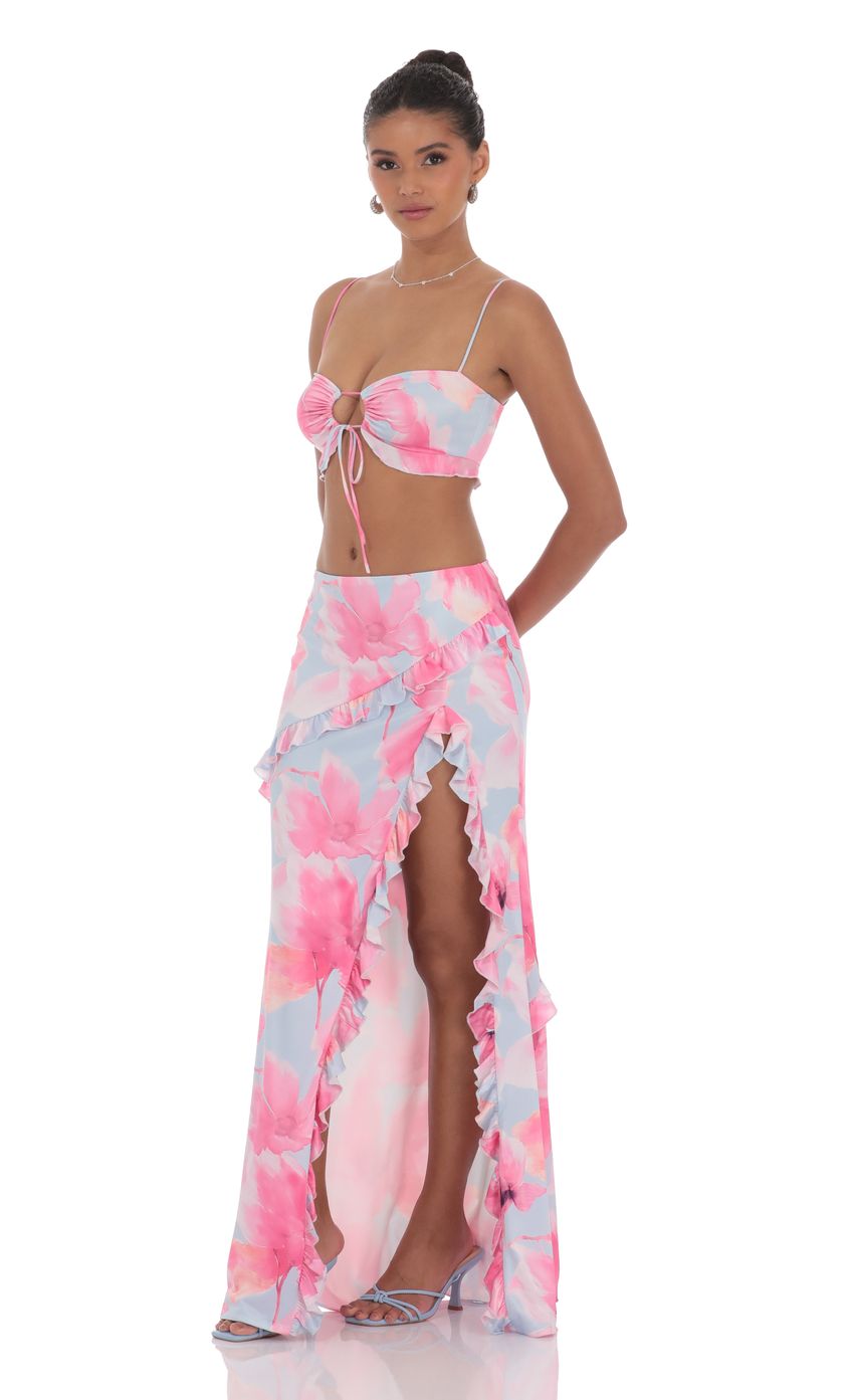 Picture Floral Ruffle Two Piece Set in Blue. Source: https://media-img.lucyinthesky.com/data/product-media/850xAUTO/27d502fa-5562-4a21-a489-5c77fbd6c303.jpg
