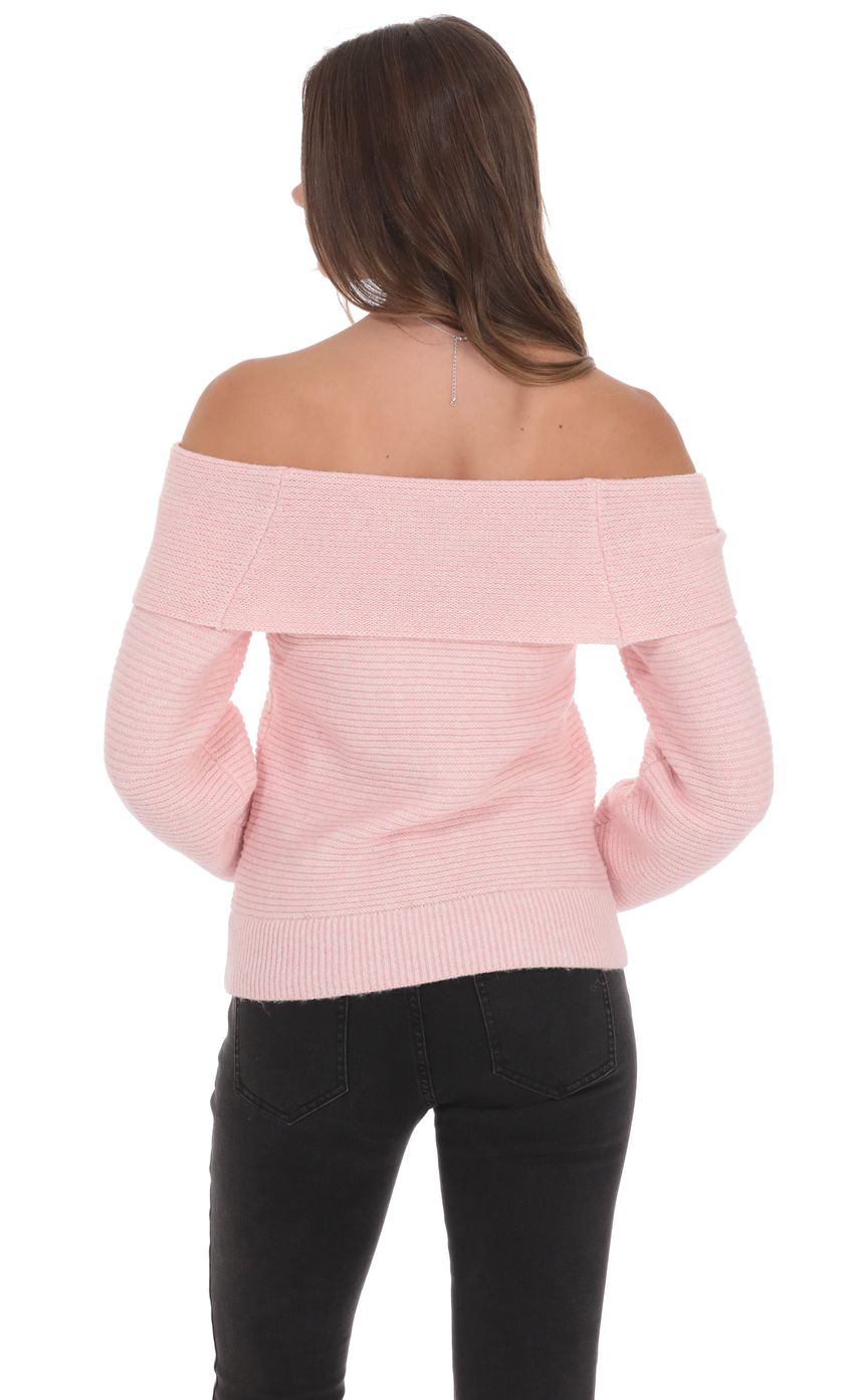 Product image for Rosette Off Shoulder Jumper in Pink