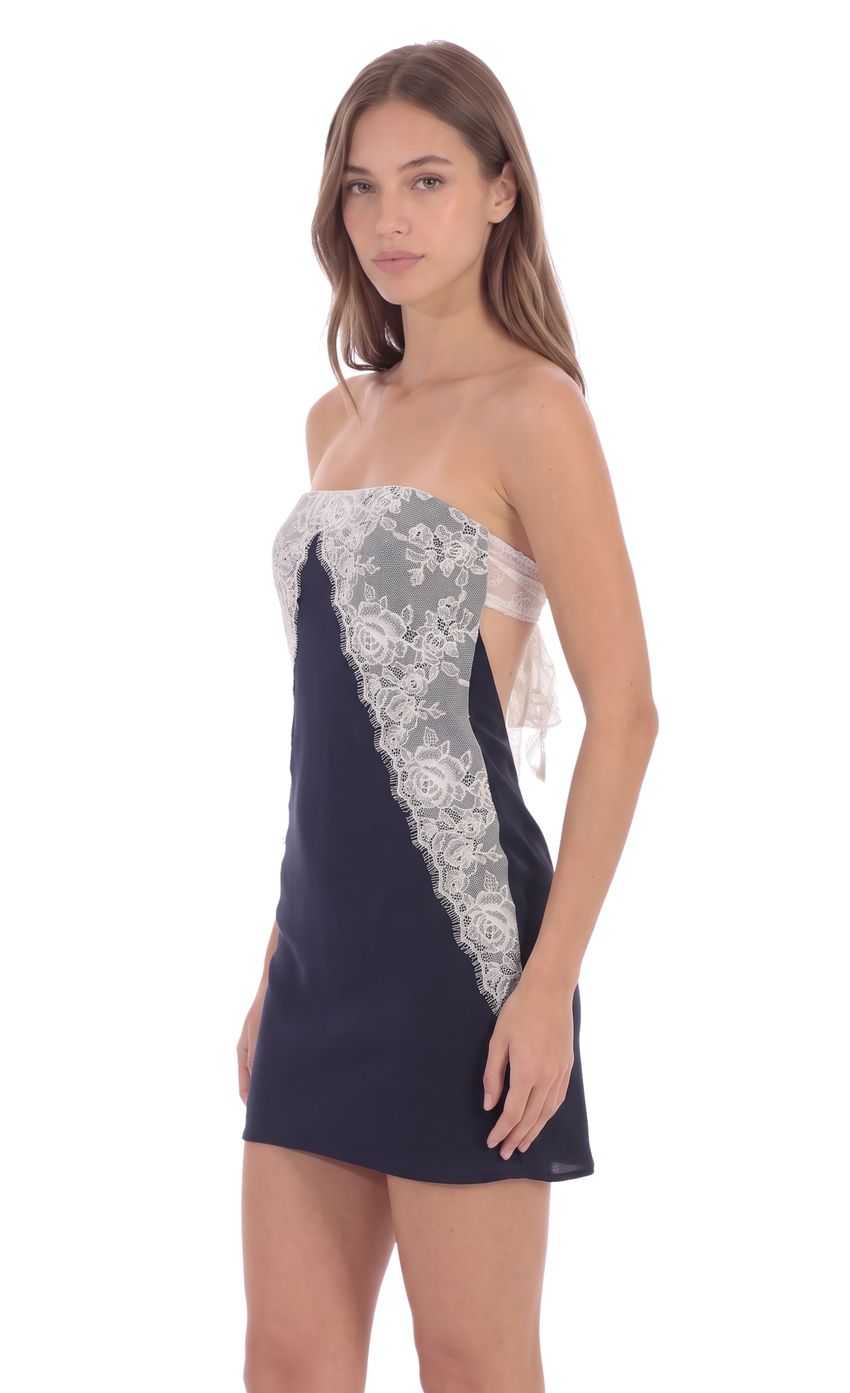 Product image for Floral Lace Mini Dress in Navy