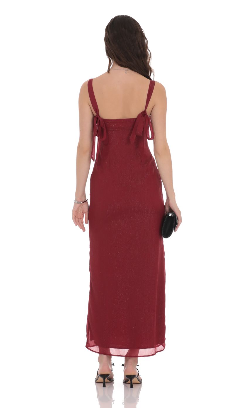 Product image for Shimmer Empire Waist Maxi Dress in Maroon
