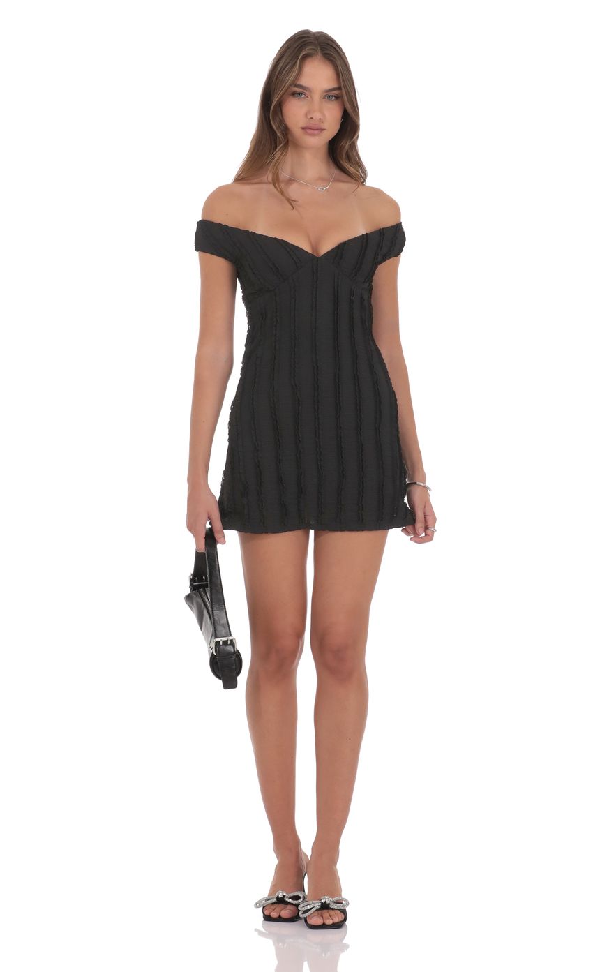 Product image for Off Shoulder Lace Dress in Black