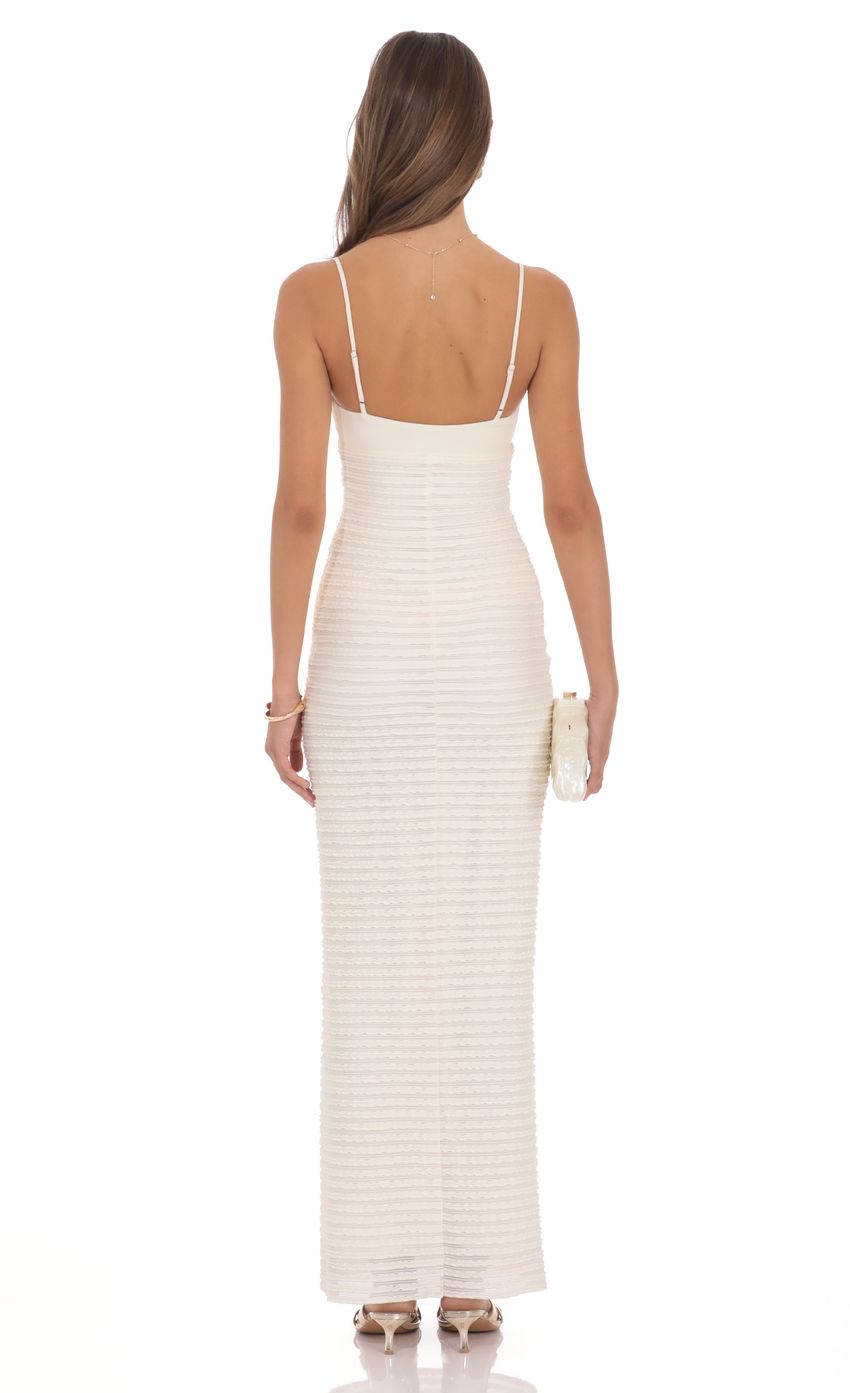 Product image for Strapless Ruched Textured Maxi Dress in Ivory