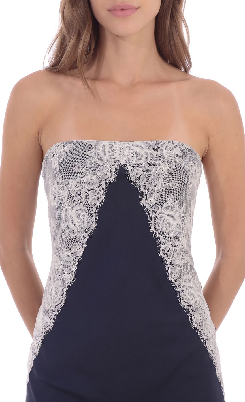 Product image for Floral Lace Mini Dress in Navy