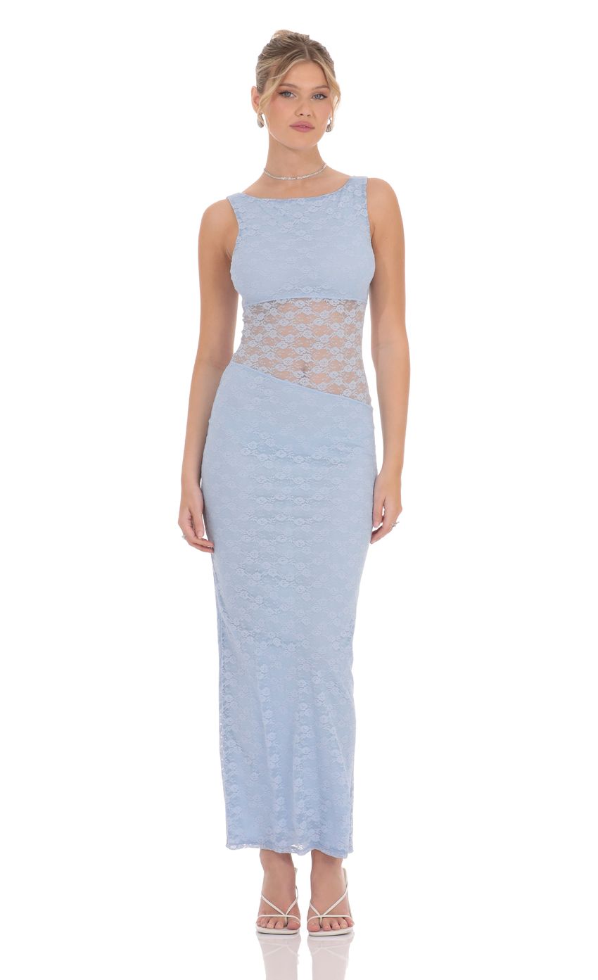 Picture Cutout Lace Maxi Dress in Light Blue. Source: https://media-img.lucyinthesky.com/data/product-media/850xAUTO/2e200c5c-f7e8-46cc-a49a-f366a68ed08a.jpg
