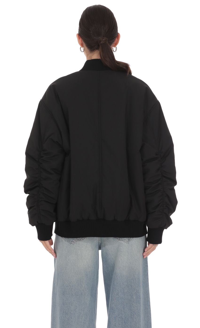 Product image for Oversized Bomber Jacket in Black