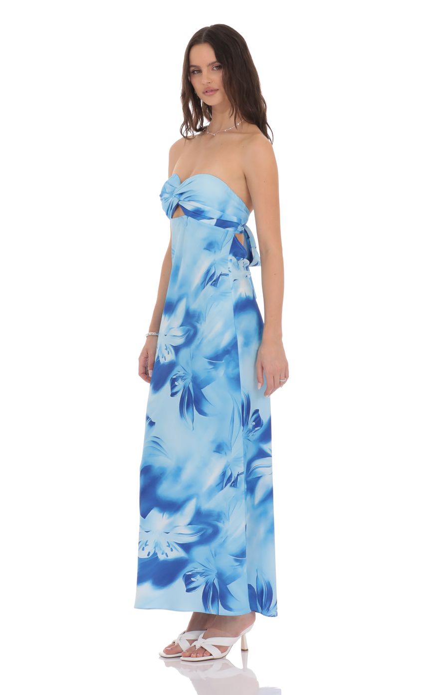 Picture Floral Cutout Strapless Maxi Dress in Blue. Source: https://media-img.lucyinthesky.com/data/product-media/850xAUTO/2f923f01-452a-4bb0-81f0-496bf65f3eec.jpg
