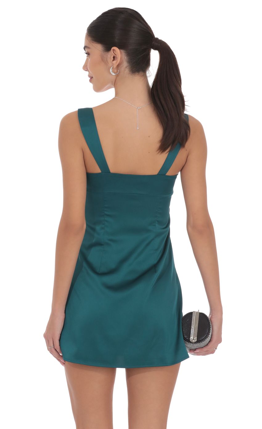 Product image for Satin Shift Dress in Teal