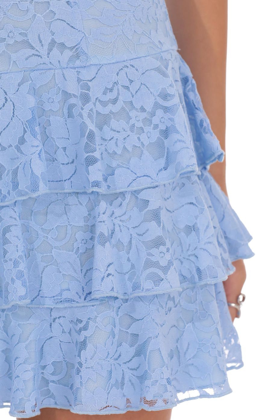 Product image for Strapless Floral Mini Dress In Blue