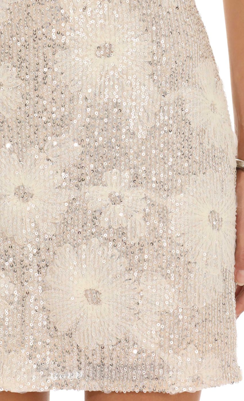 Product image for Strapless Sequin Mini Dress in Cream