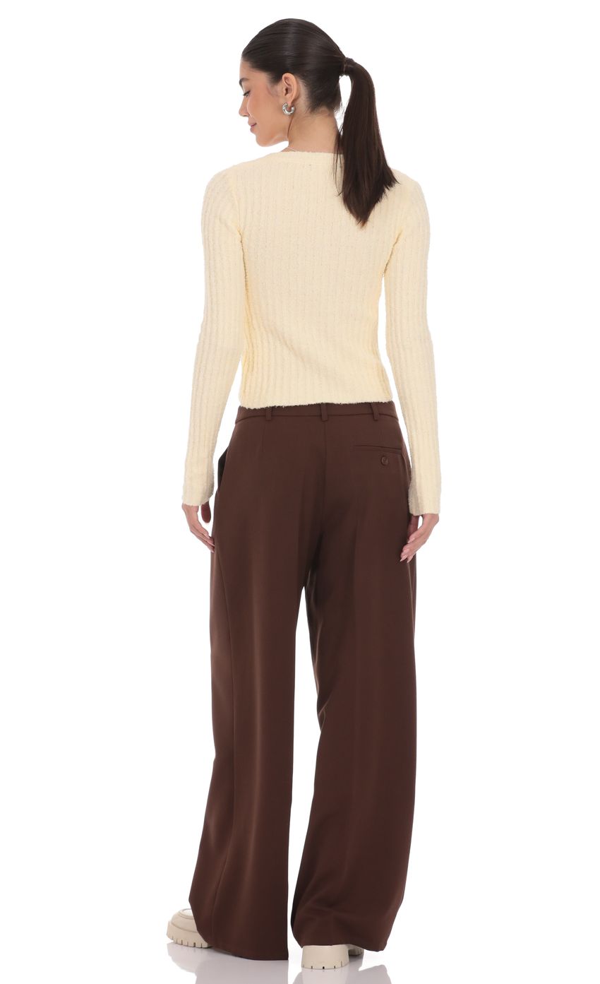 Product image for Ribbed Knit Cardigan in Cream