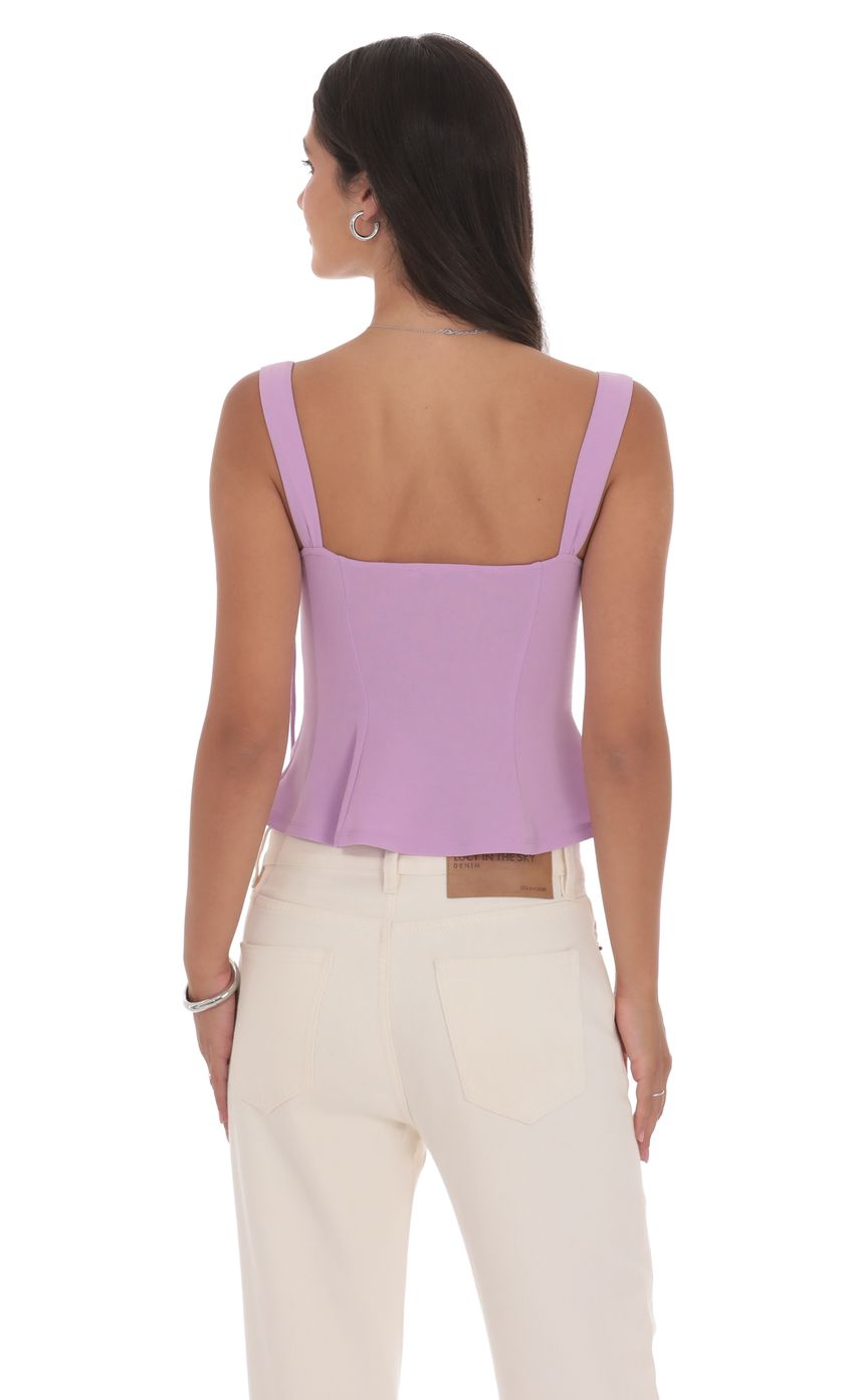 Product image for Ruched Flare Top in Lilac