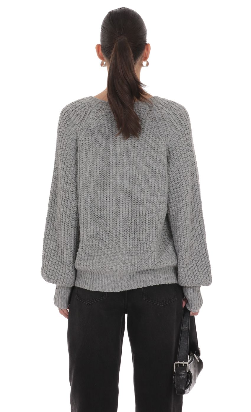 Product image for Braid Cable Knit Cardigan in Gray