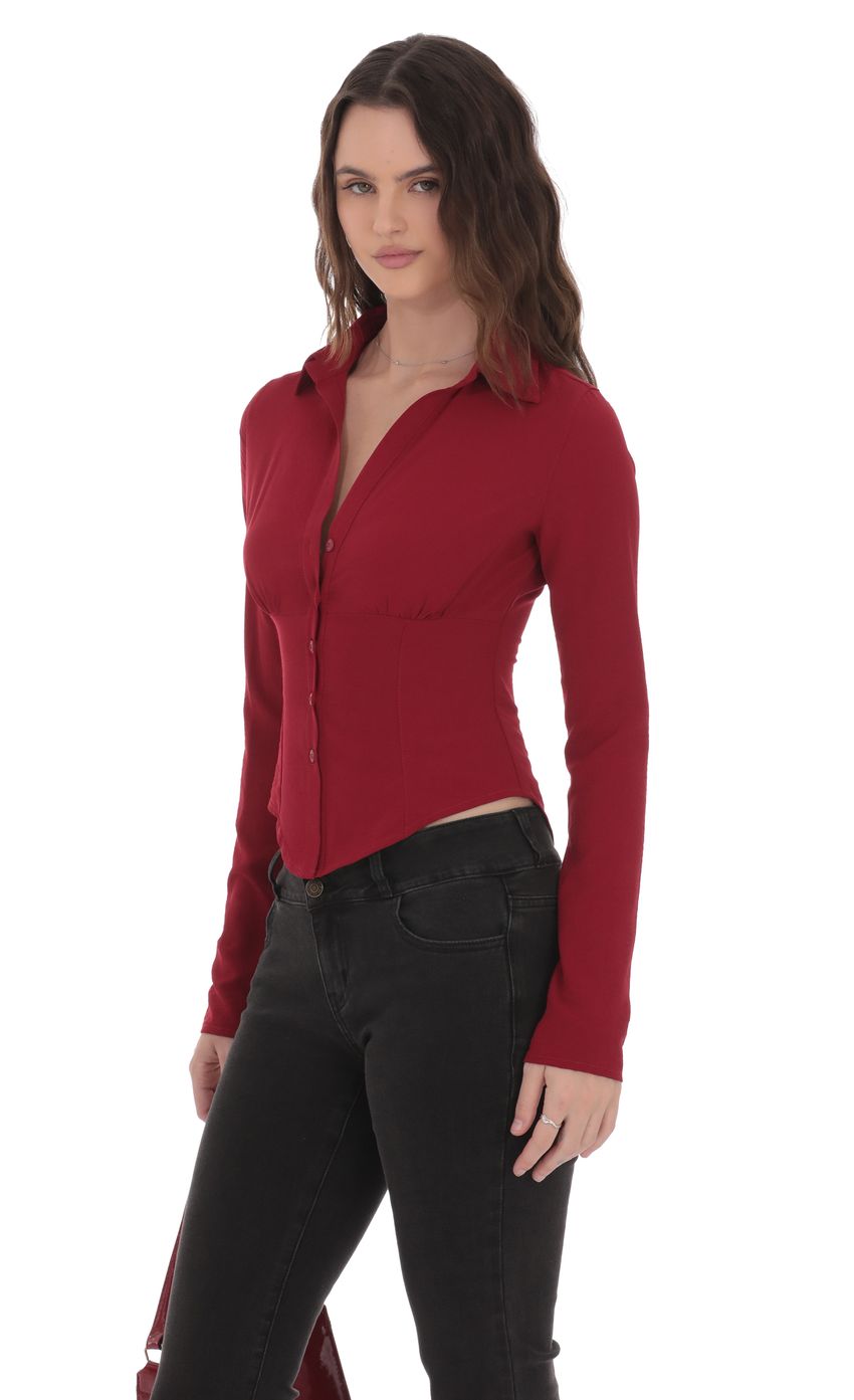 Изображение товара для Рубашк на пуговицах в красном цвете