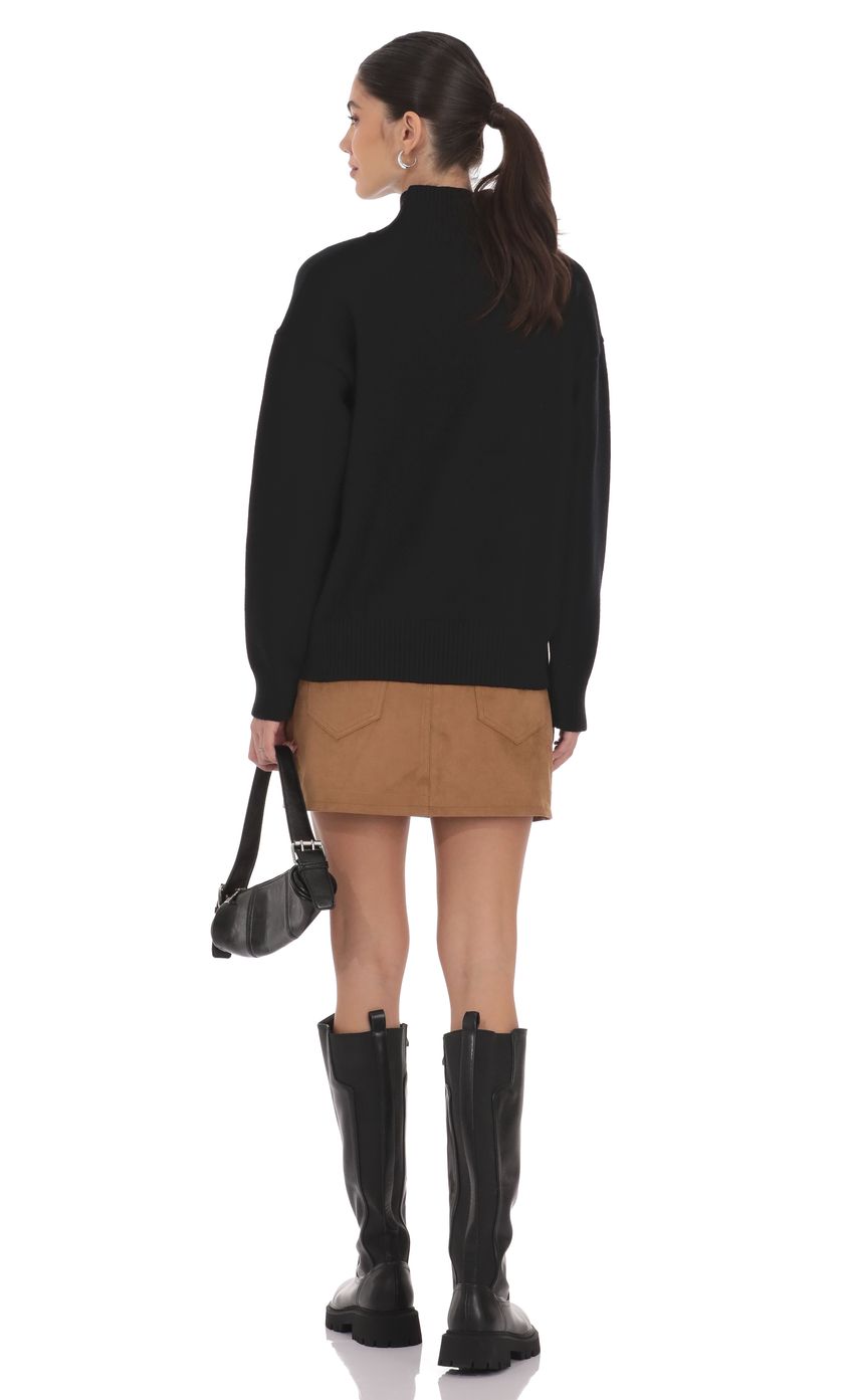 Product image for Turtle Neck Knit Jumper in Black