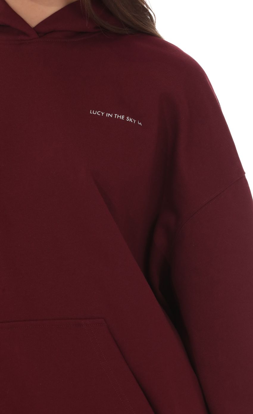 Product image for Oversized Lucy Hoodie in Burgundy