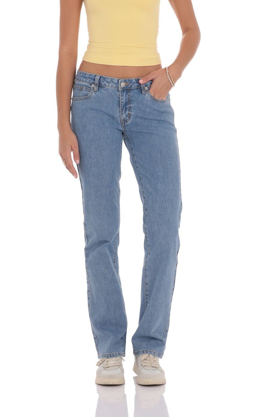 Product image for Low Rise Straight Jeans in Blue