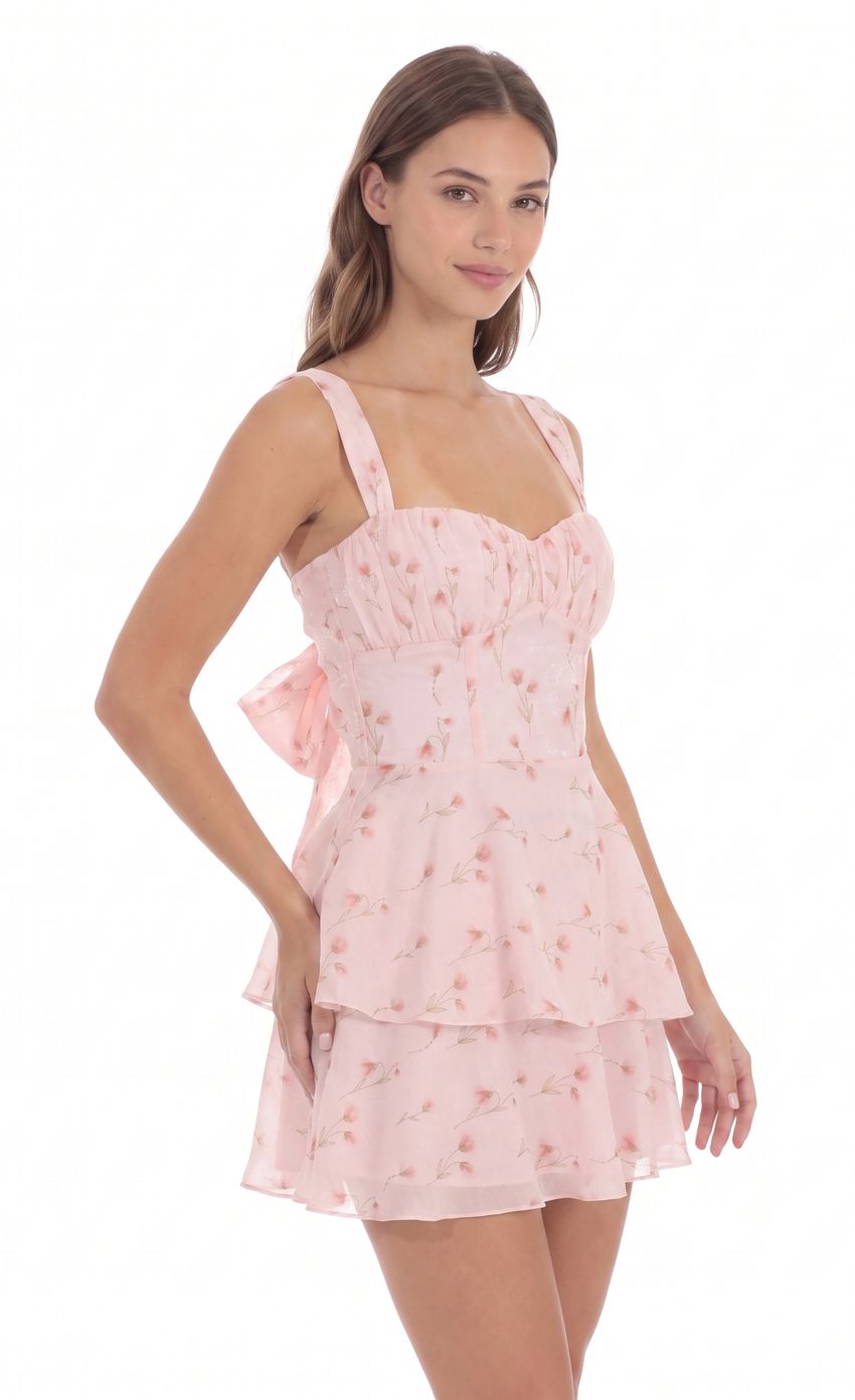 Product image for Ruched Floral Dress in Pink
