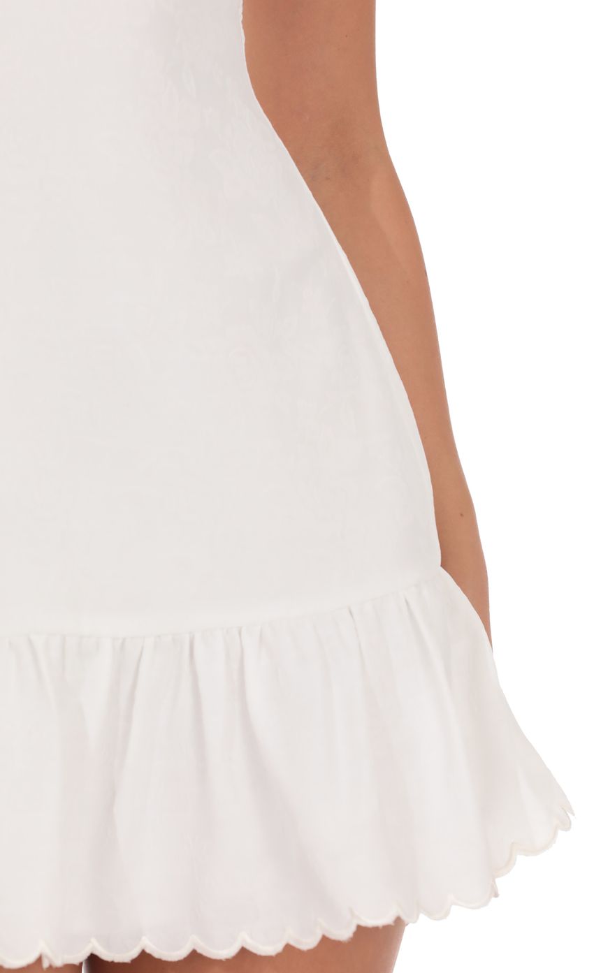 Product image for Ruffled Hem Mini Dress in White