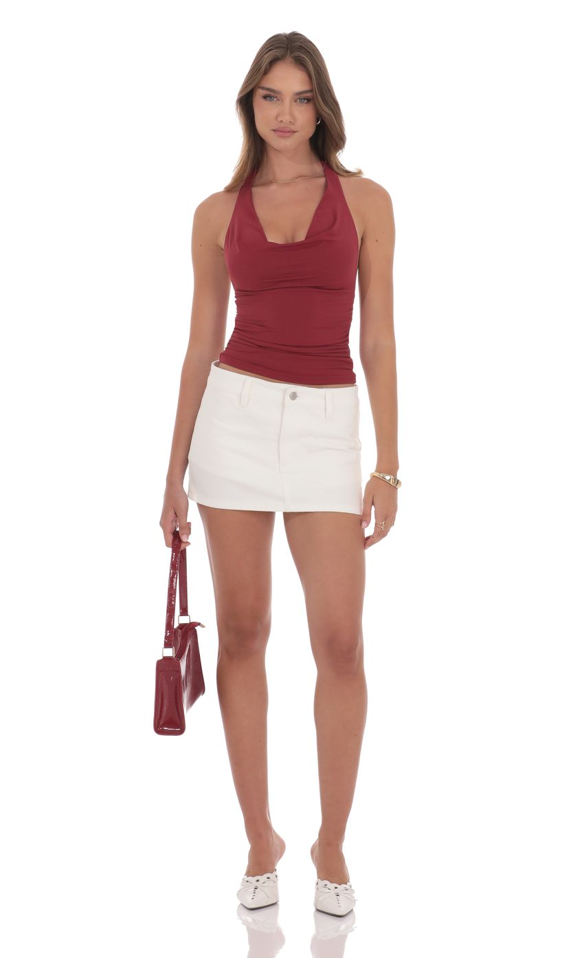 Product image for Denim Mini Skort in Ivory