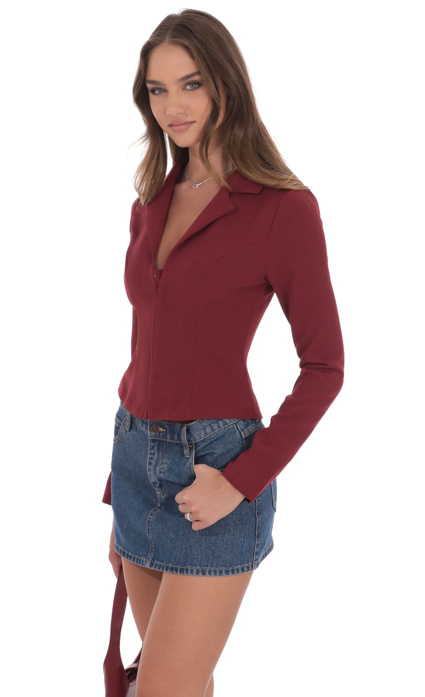 Изображение товара для Бордовая рубашка с V-образным вырезом