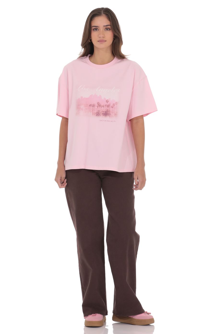 Product image for LA Graphic T-Shirt in Pink