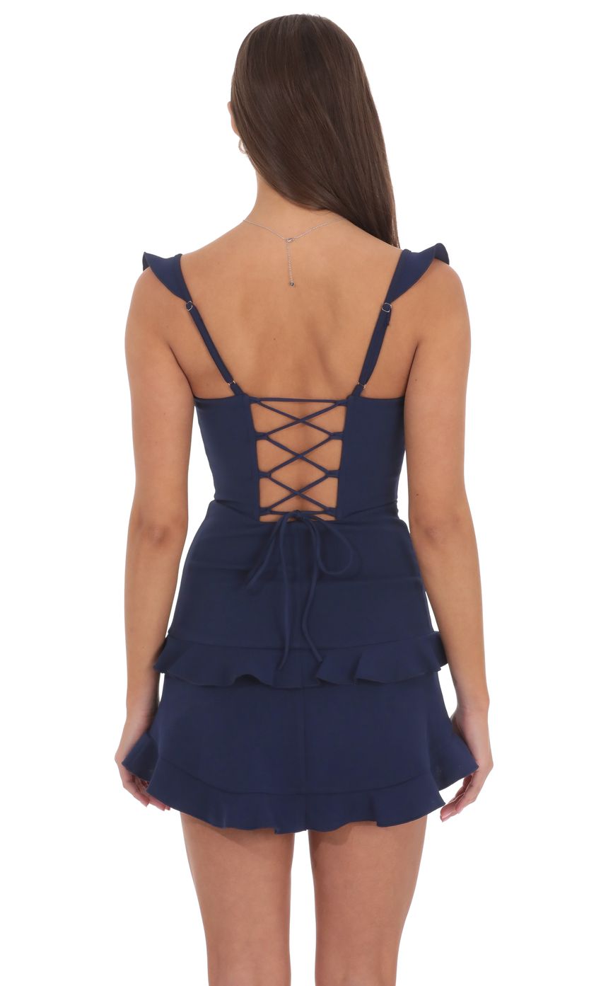 Product image for Ruffle Bodycon Dress in Navy