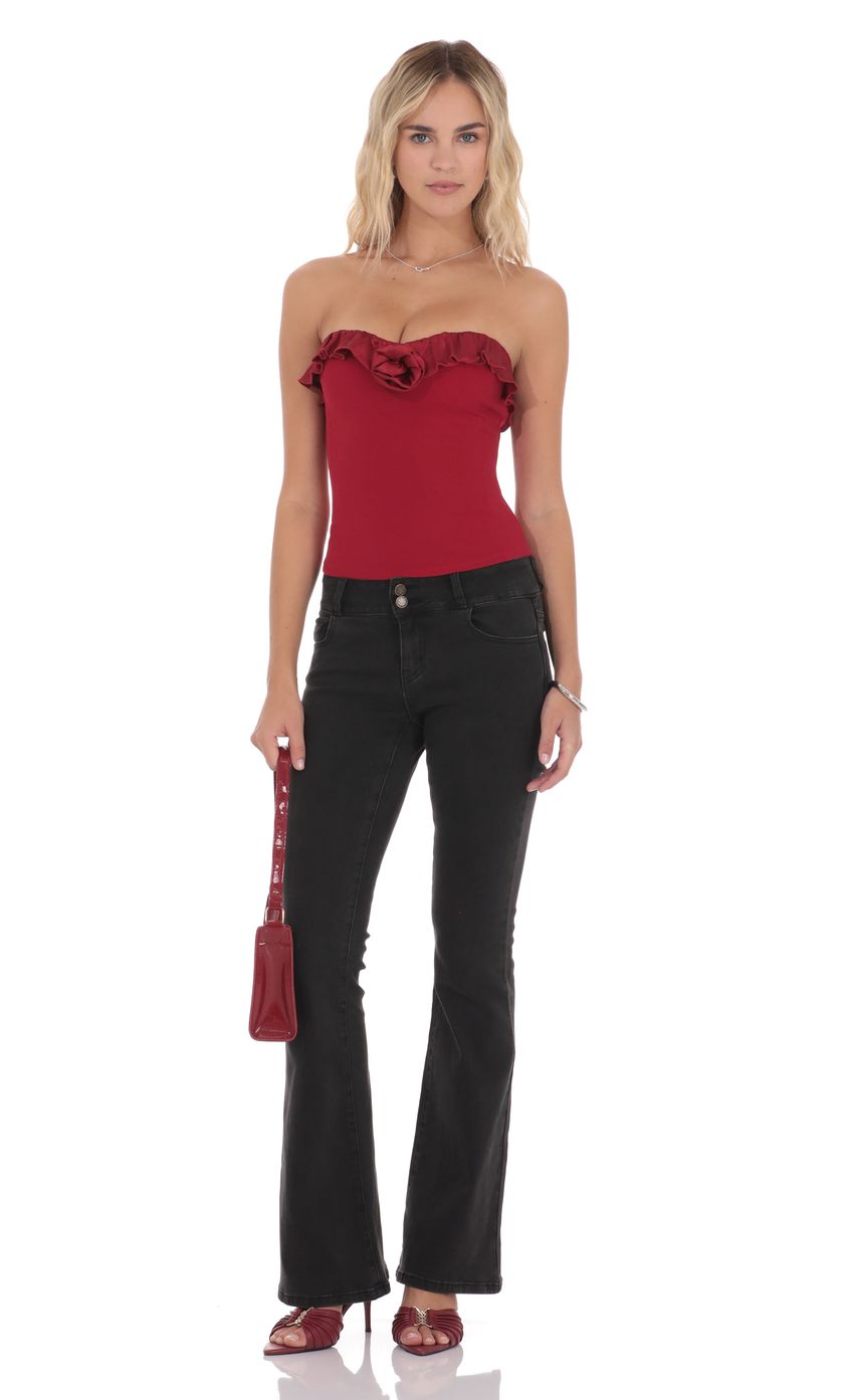 Product image for Satin Rosette Top in Red